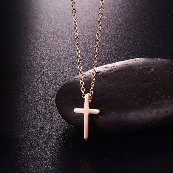 Cross necklace jewelry fashion religious dainty small minimalist gold silver new - Picture 4 of 5